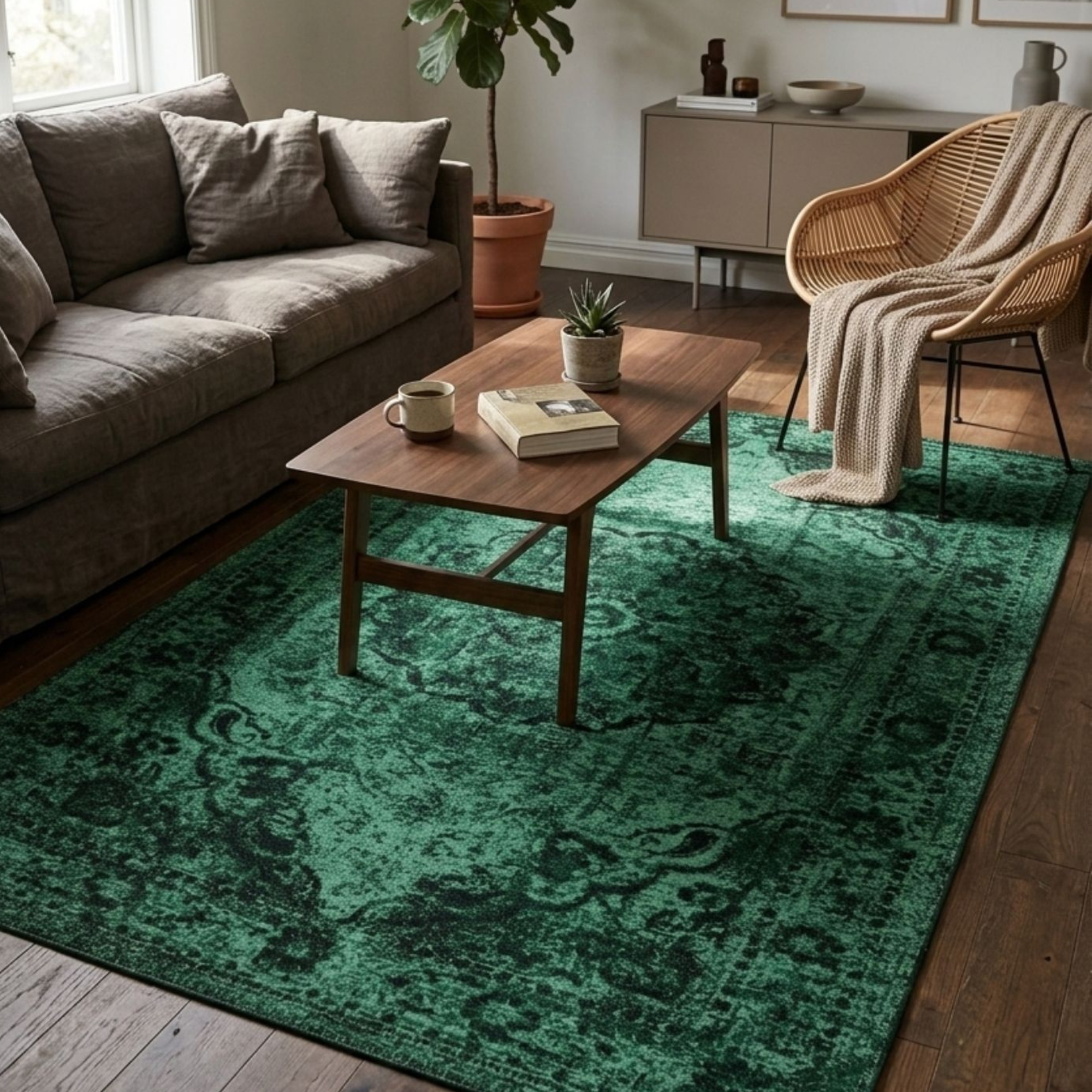 Zorin Green Transitional Rug