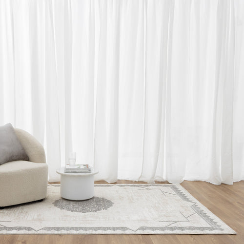 Adore Oriental Border Medallion Cream Grey Rug