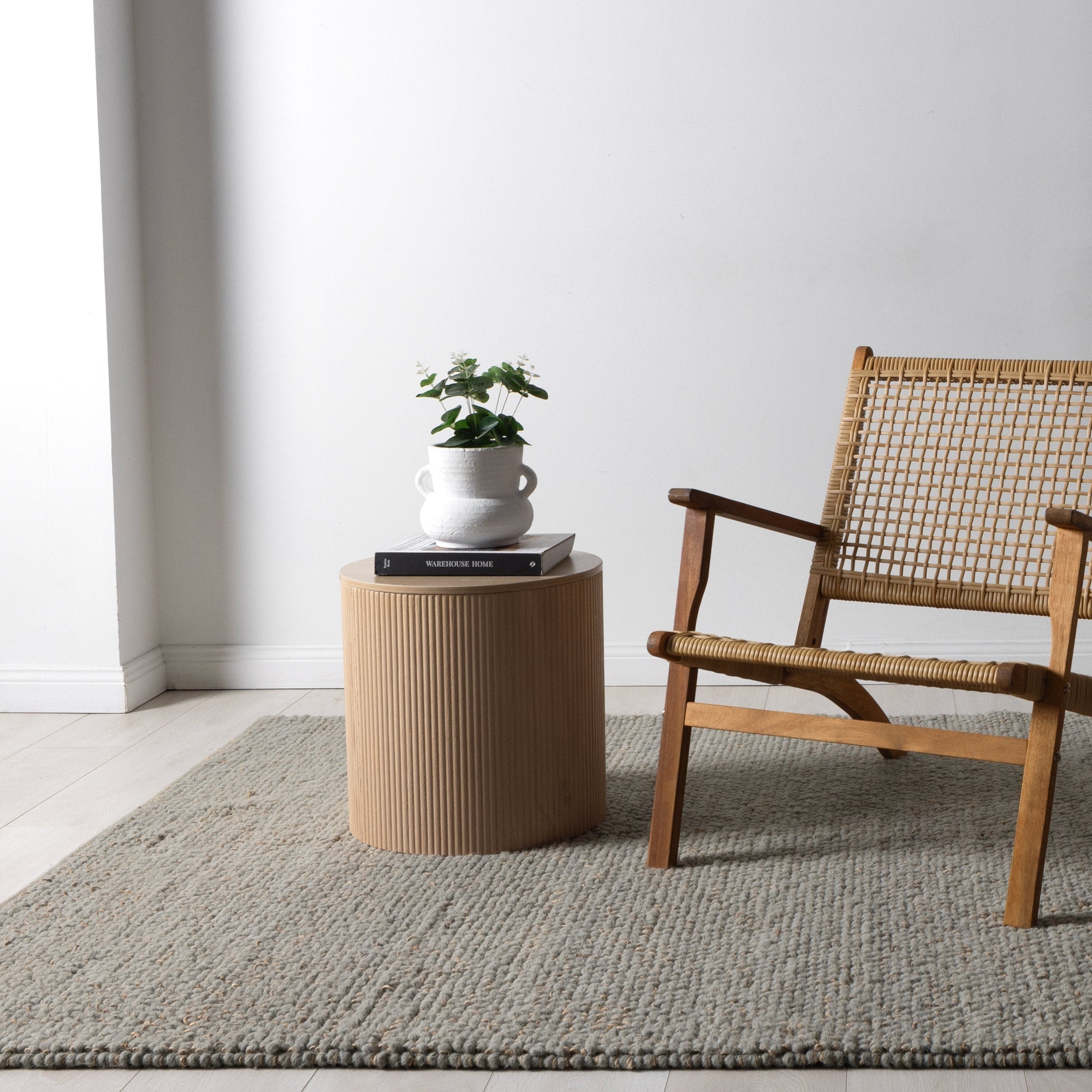 Max Weave Duck Egg Blue Jute and Wool Rug