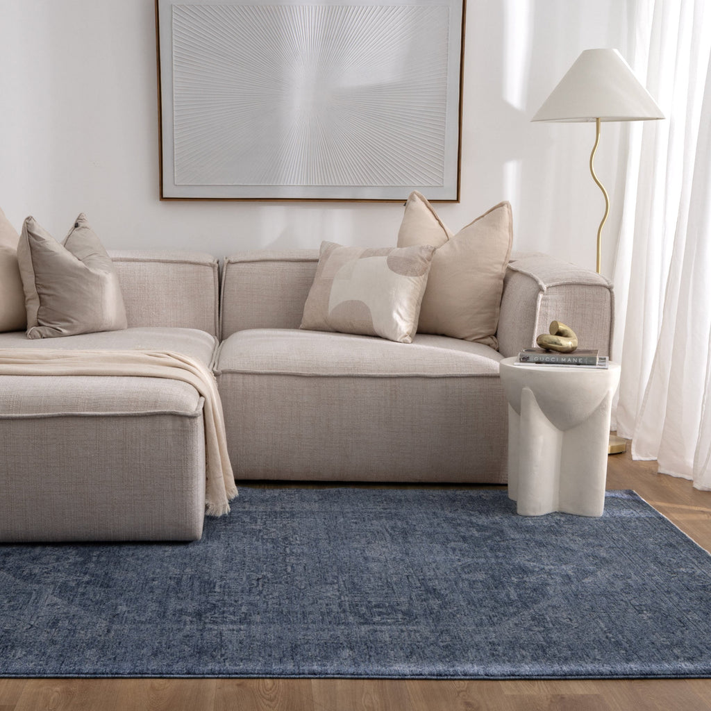 Legacy Distressed Medallion Blue Rug