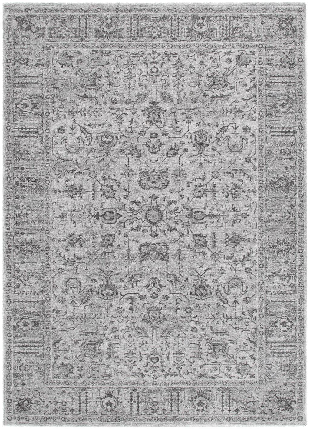 Legacy Distressed Border Grey Rug