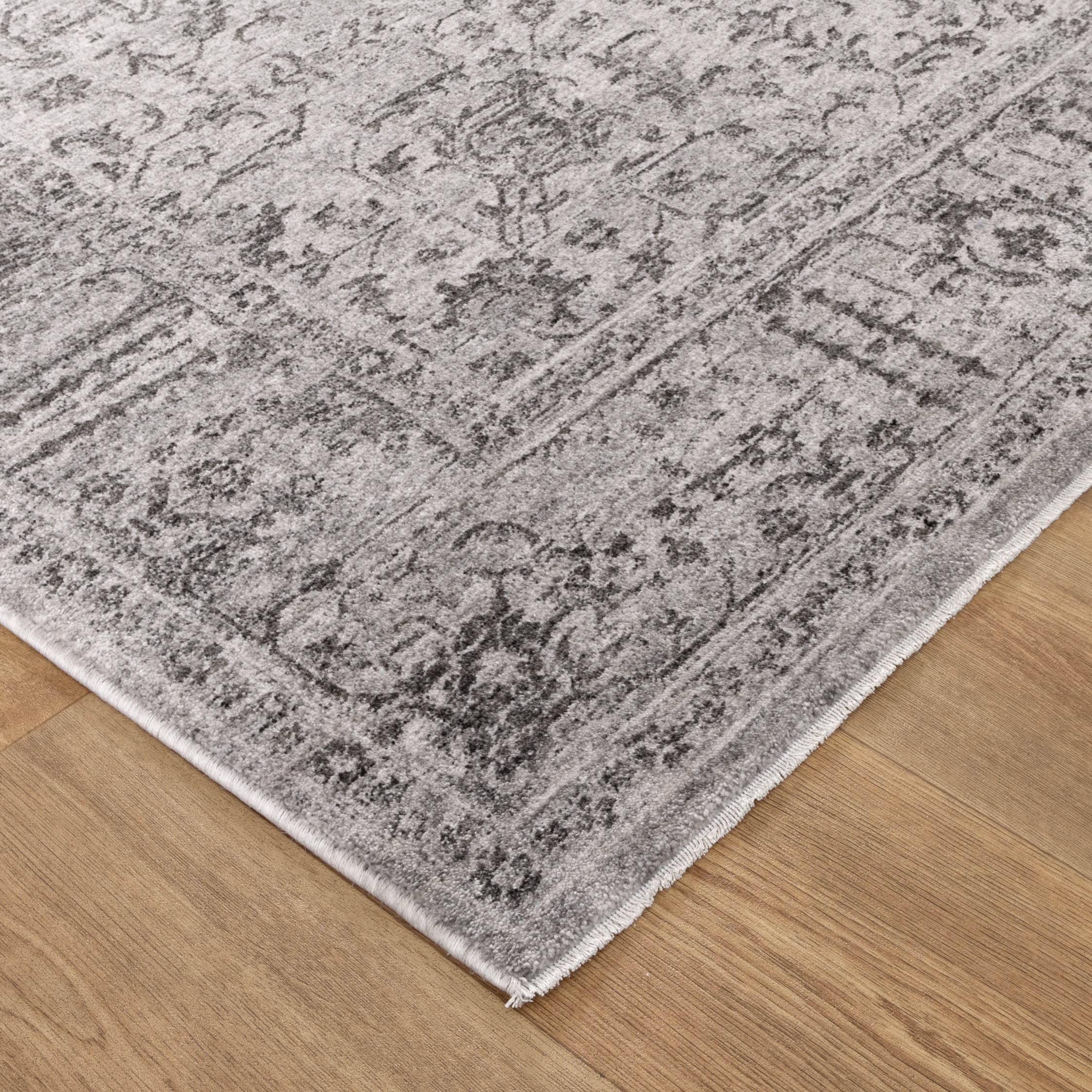 Legacy Distressed Border Grey Rug