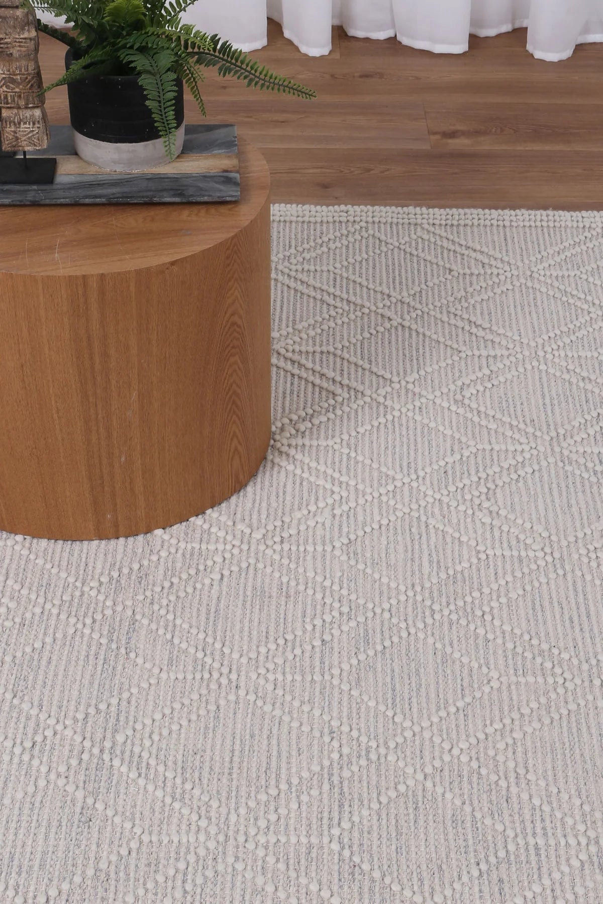 Pearl Ivory Grey Wool Rug