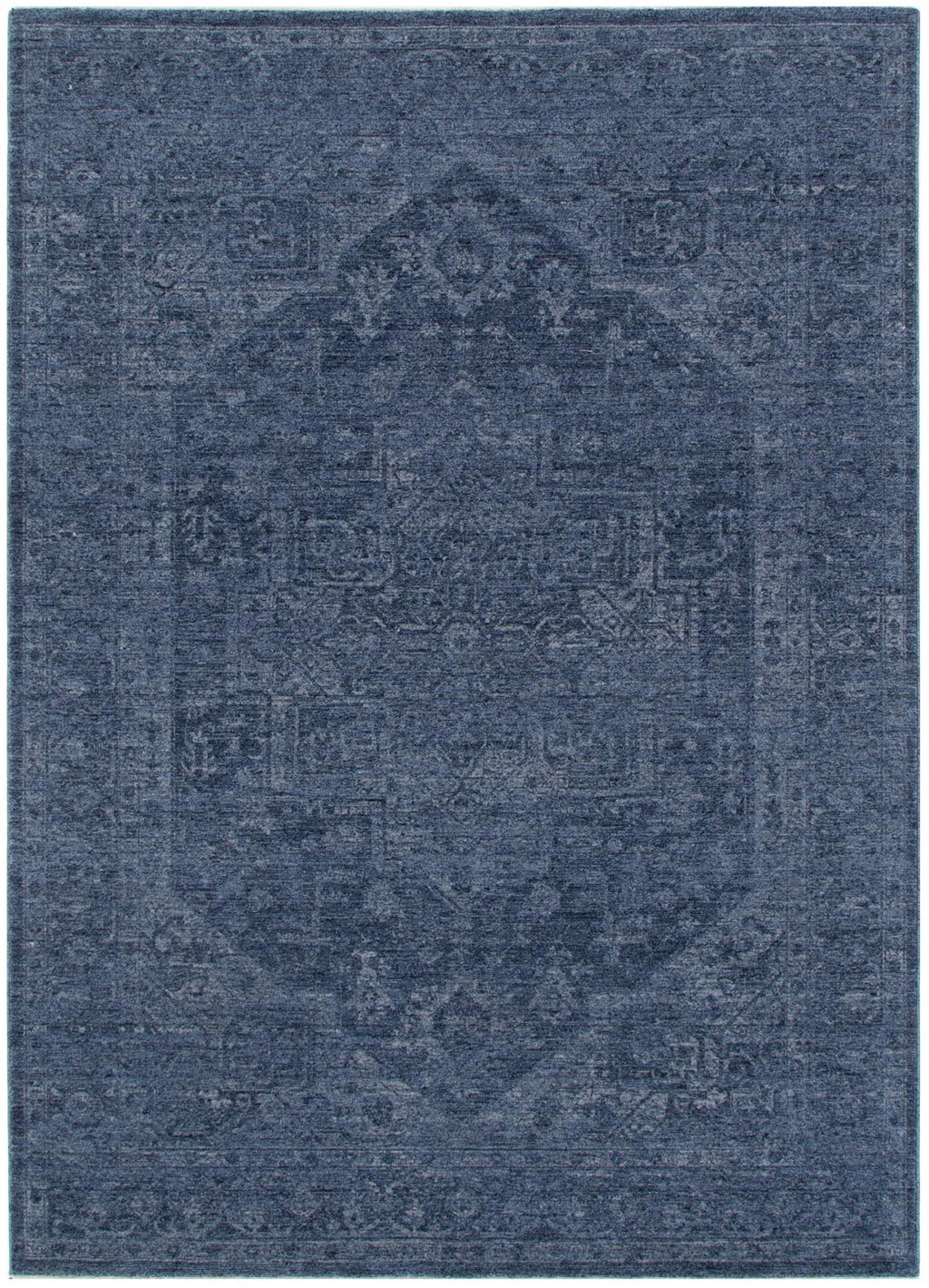 Legacy Distressed Medallion Blue Rug