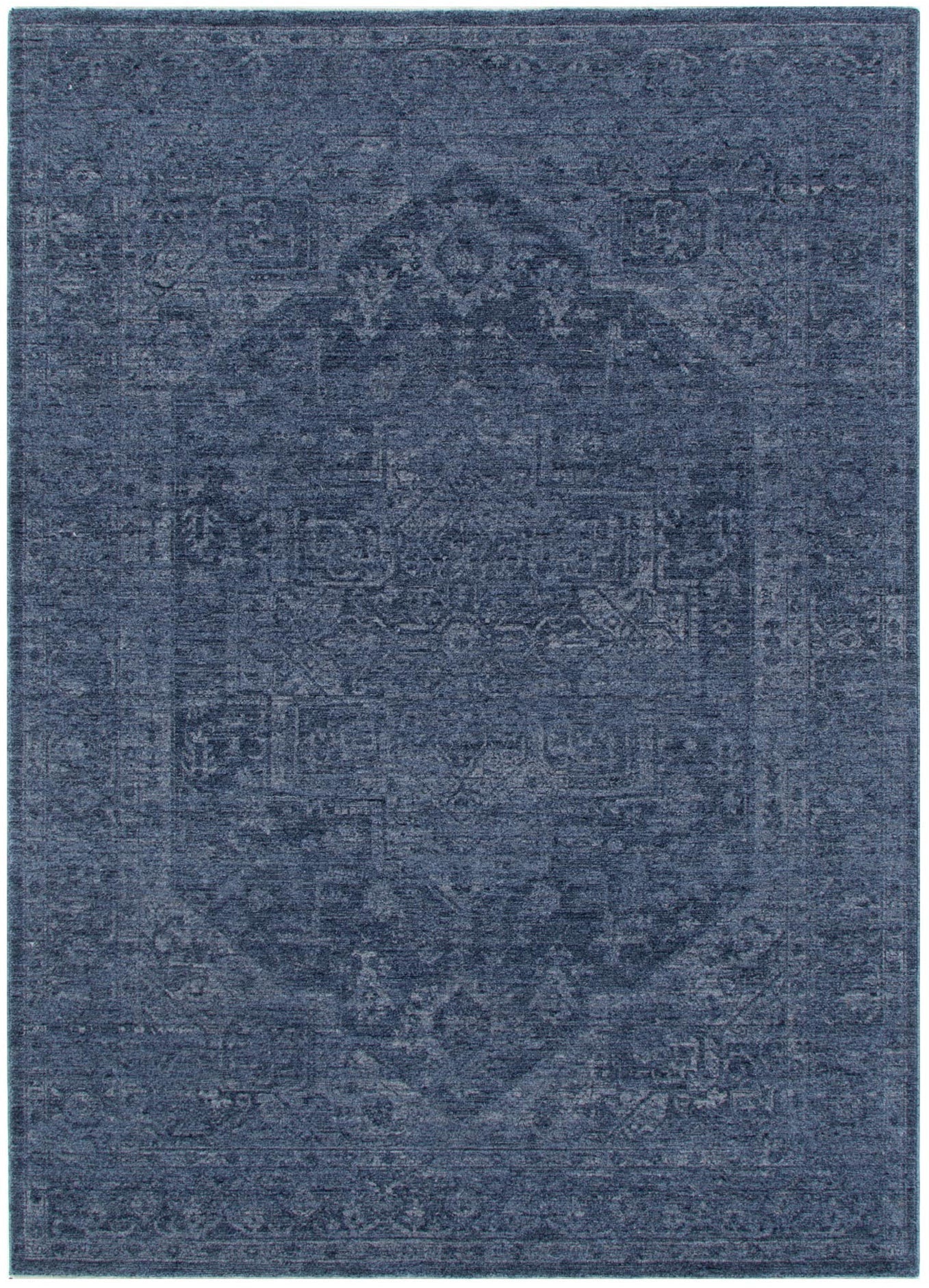 Legacy Distressed Medallion Blue Rug