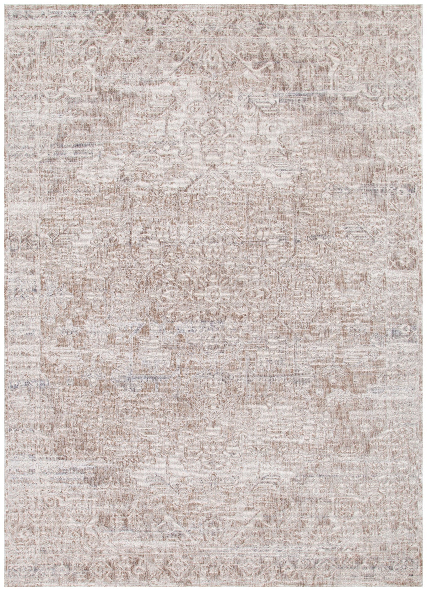 Solace Beige & Blue Distressed Vintage Rug