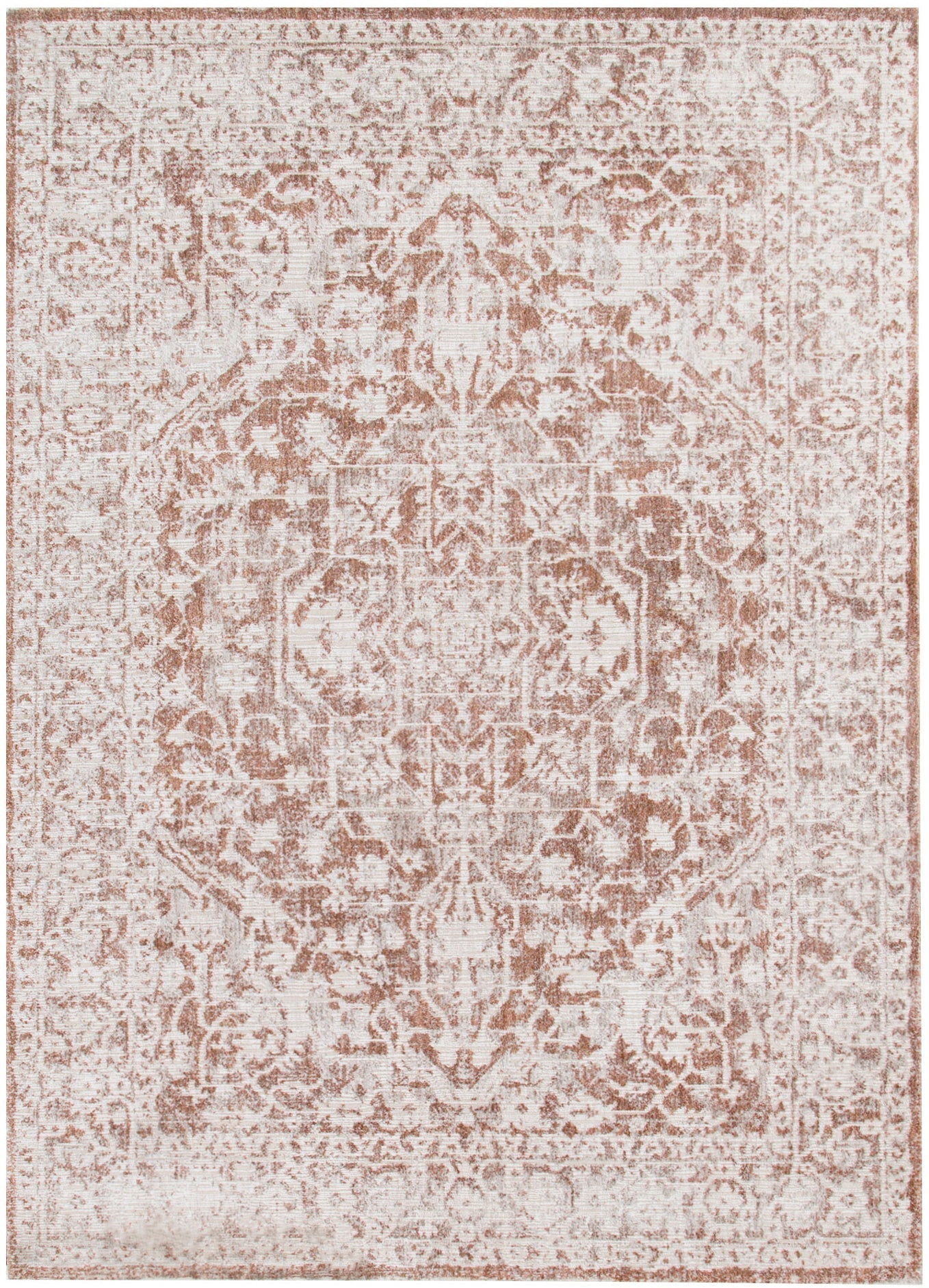 Solace Beige & Rust Distressed Vintage Rug