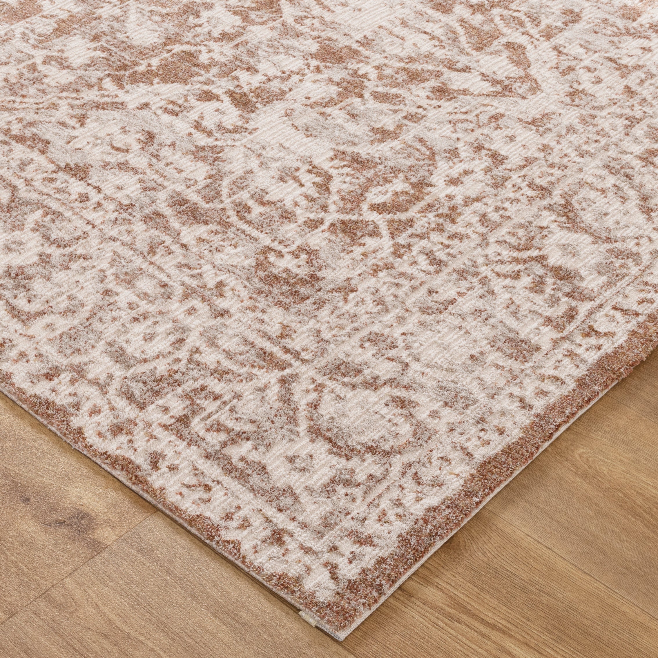 Solace Beige & Rust Distressed Vintage Rug