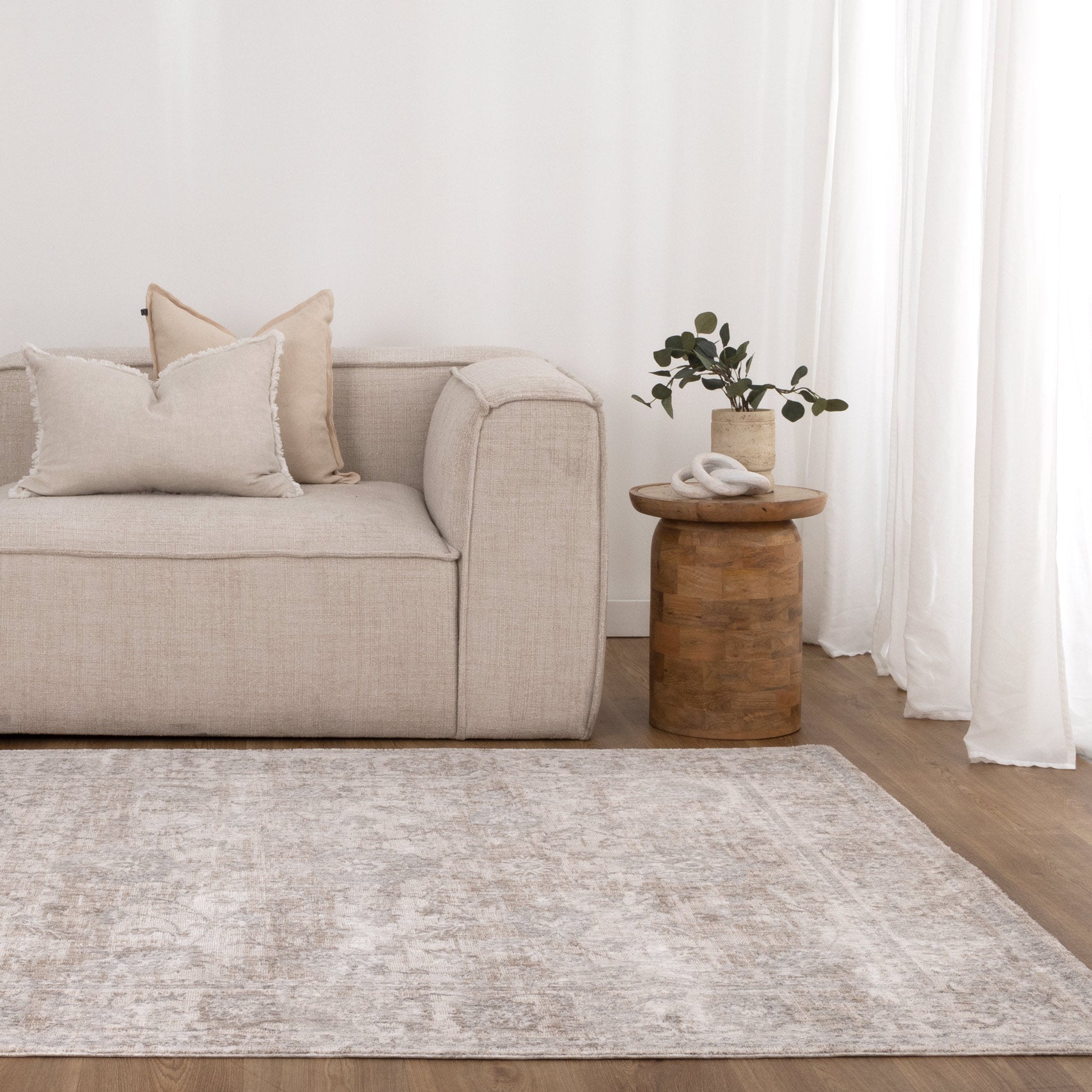 Solace Beige & Blue Transitional Rug